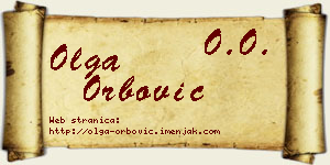 Olga Orbović vizit kartica